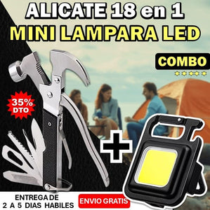 MARTILLO MULTIUSOS 18 EN 1 + MINILINTERNA LED / HERRAMIENTAS PORTÁTILES PARA EL DIA A DIA 🧑‍🔧⚙🛠