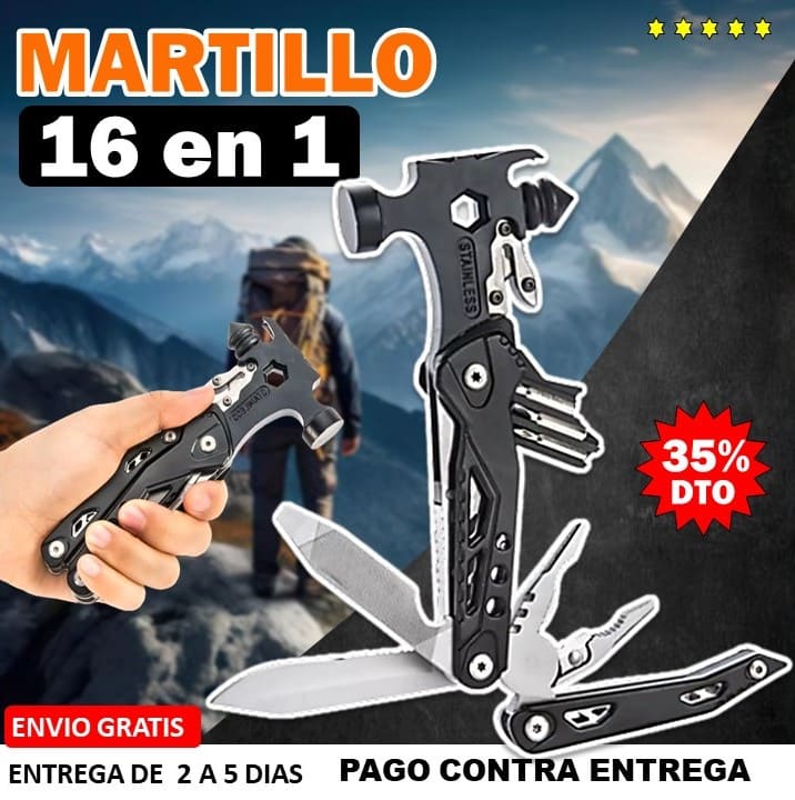 🔧⚙️MARTILLO MULTIHERRAMIENTA 16 EN 1 / PRODUCTO IMPORTADO🇺🇸 35%OFF